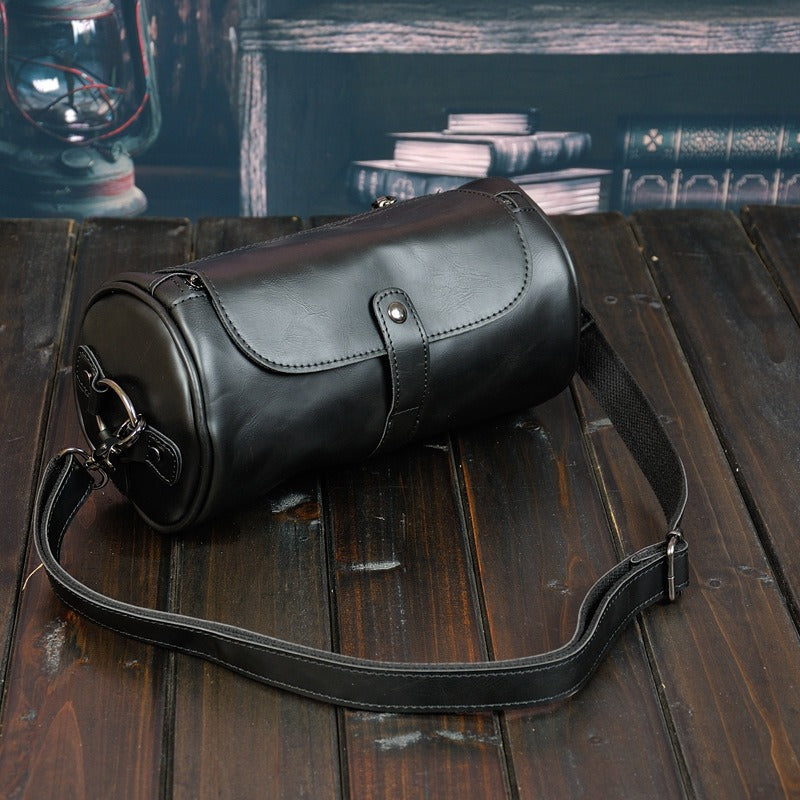 Fashionable Single Shoulder Cylinder Bag Retro Trendy and Personalized Creative Cylinder Bag - Korvel