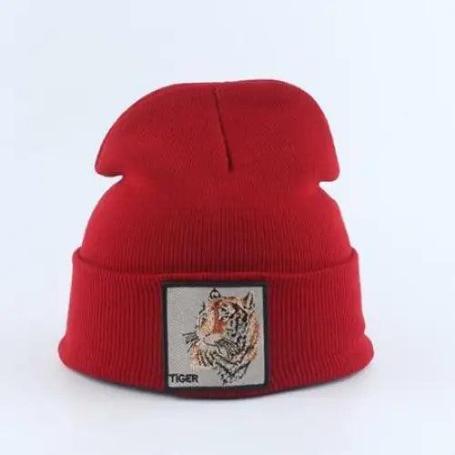 Stylish Unisex Wolf-Themed Knitted Beanie - Cozy Winter Accessory - Korvel