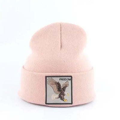 Stylish Unisex Wolf-Themed Knitted Beanie - Cozy Winter Accessory - Korvel