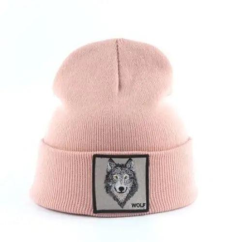 Stylish Unisex Wolf-Themed Knitted Beanie - Cozy Winter Accessory - Korvel