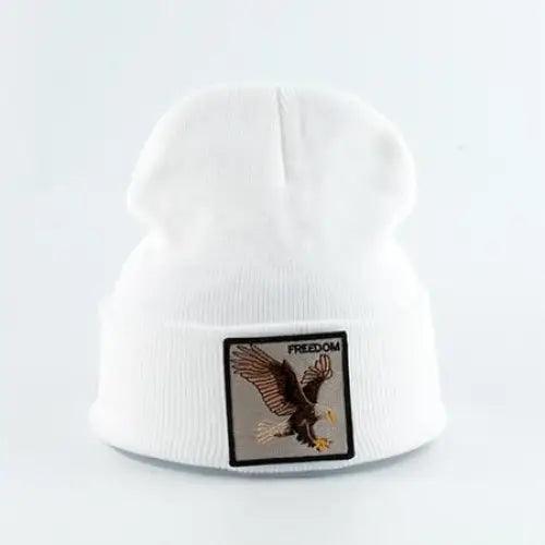 Stylish Unisex Wolf-Themed Knitted Beanie - Cozy Winter Accessory - Korvel
