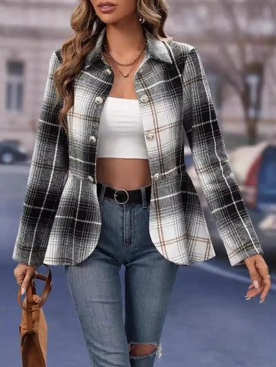 Fashionable women's clothing elegant commuting woolen suit slim fit jacket - Korvel