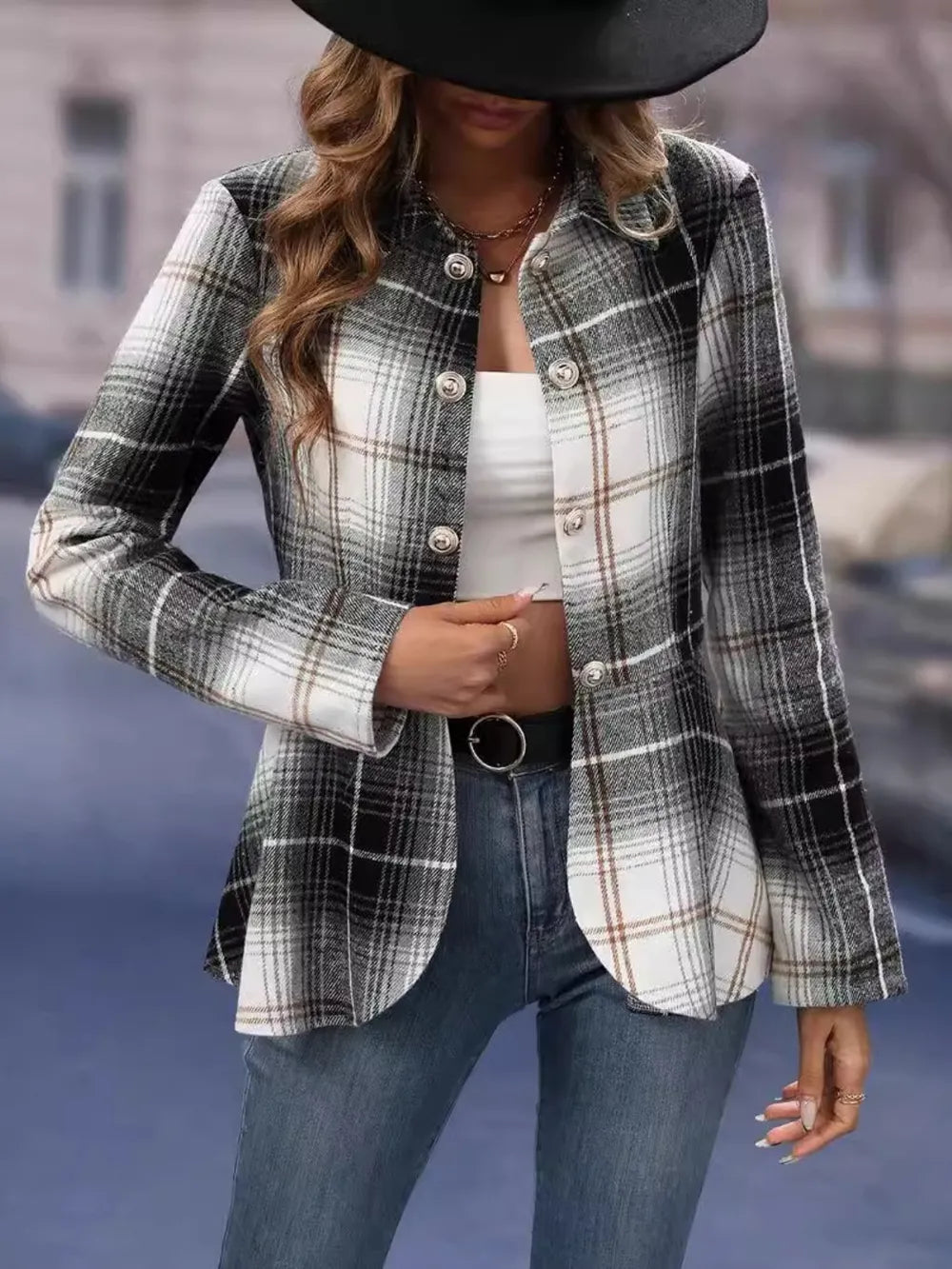 Fashionable women's clothing elegant commuting woolen suit slim fit jacket - Korvel