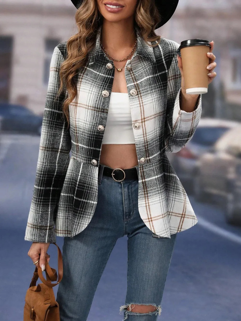 Fashionable women's clothing elegant commuting woolen suit slim fit jacket - Korvel