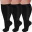Fat and enlarged black fat compression socks super wide calf and knee length socks men's and women's pressure socks 2XL-7XL - Korvel