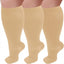 Fat and enlarged black fat compression socks super wide calf and knee length socks men's and women's pressure socks 2XL-7XL - Korvel