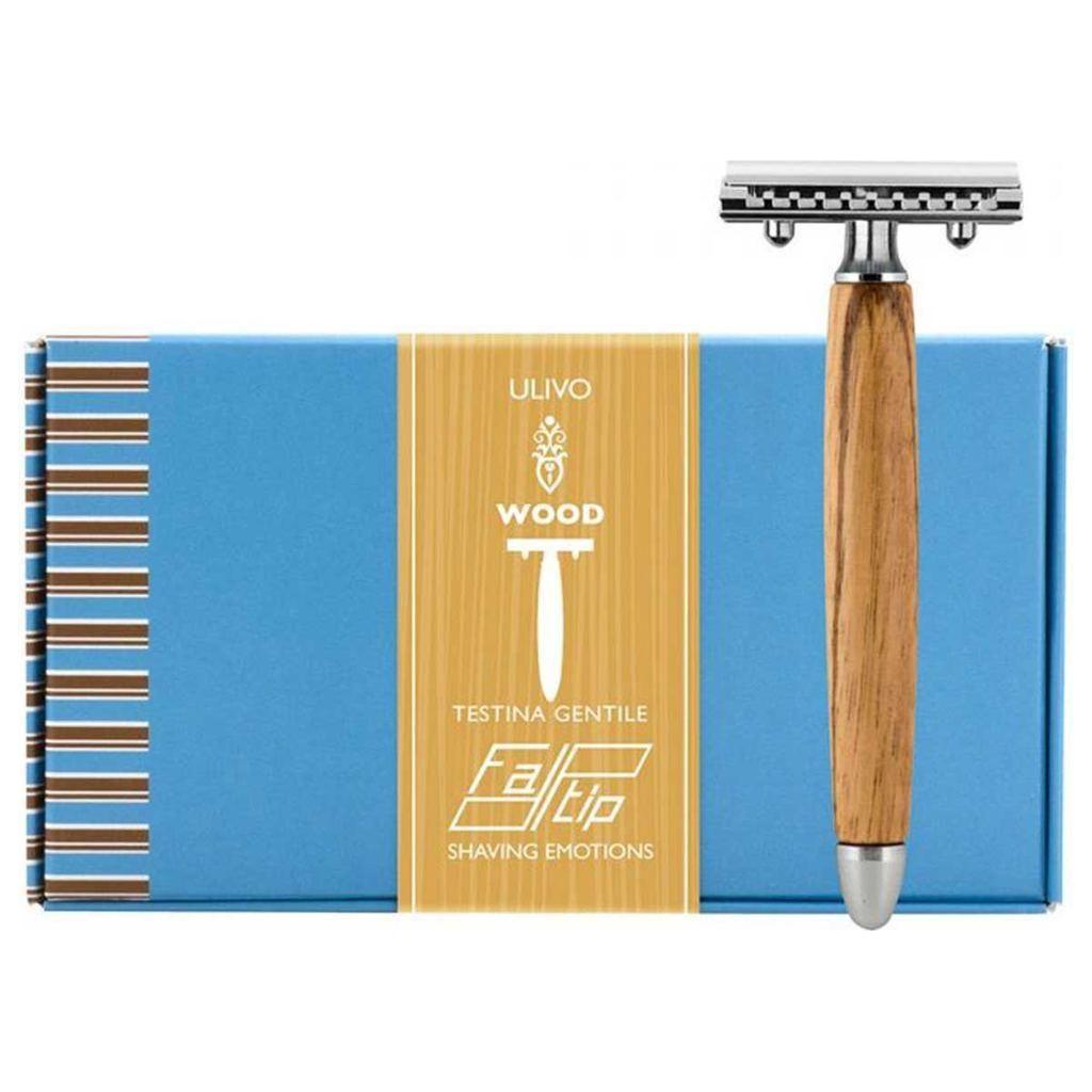 Fatip Double Edge Safety Razor with Olive Wood Handle
