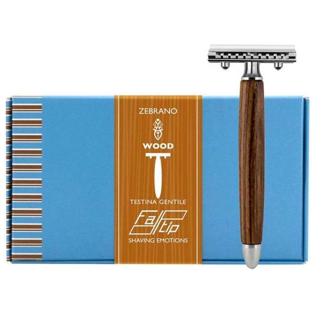 Fatip Double Edge Safety Razor - Wood Zebrano Finish