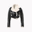 Veste cropped en simili cuir