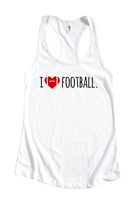 I Love Football Racerback Tank Top