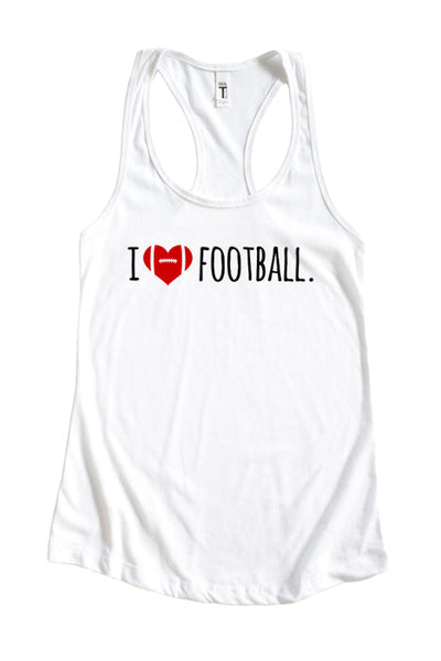 I Love Football Racerback Tank Top