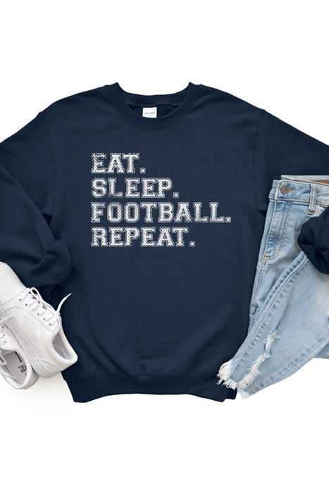 Eat Sleep Football Repeat Sweatshirt - Korvel