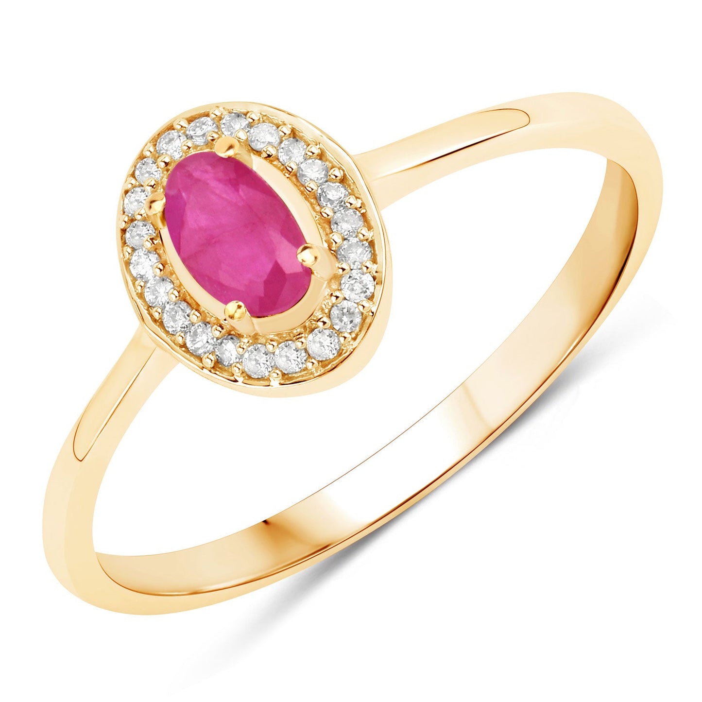 0.33 Carat Ruby and Diamond 14K Yellow Gold Engagement Ring