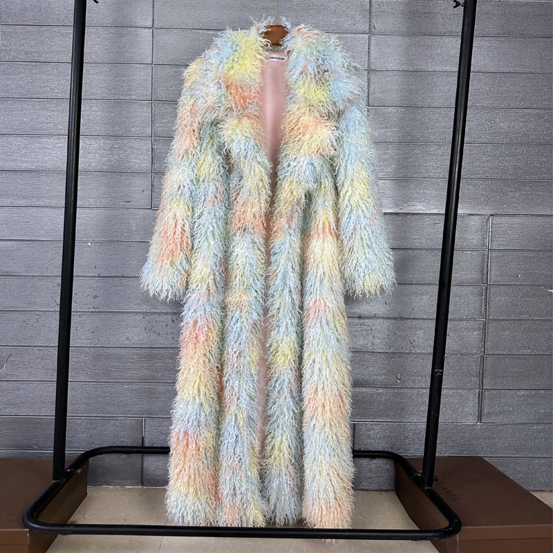 Womens Elongated Wool Coat With Tailored Lapel