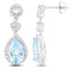 Boucles d'oreilles en argent sterling avec topaze bleue et topaze blanche de 9,46 carats