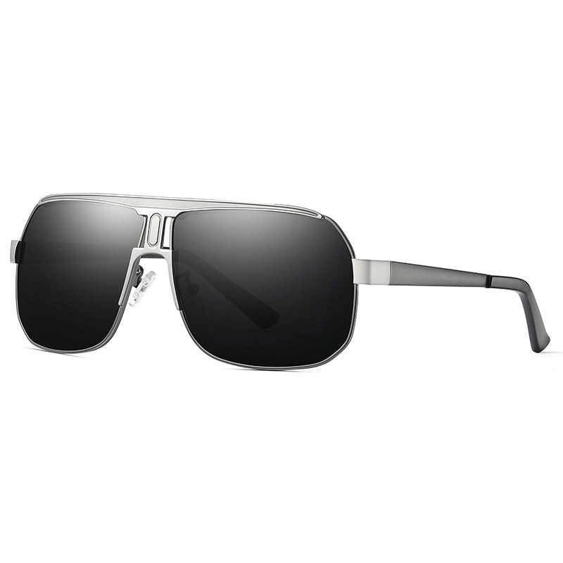Lunettes de soleil élégantes à grande monture pour hommes