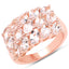 14K Rose Gold Plated 3.30 Carat Genuine Morganite Ring