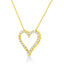 14K Yellow Gold Plated Sterling Silver Diamond Heart Pendant Necklace