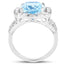 Anillo de plata esterlina con topacio azul y topacio blanco de 5.17 quilates
