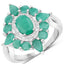 2.37 Carat Genuine Emerald Sterling Silver Engagement Ring