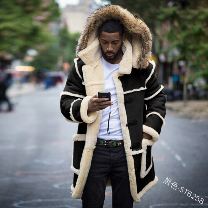 Men's Casual Slim Lapel Hooded Jacket