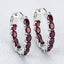 Pendientes de aro de plata esterlina con granate genuino de 4.00 quilates