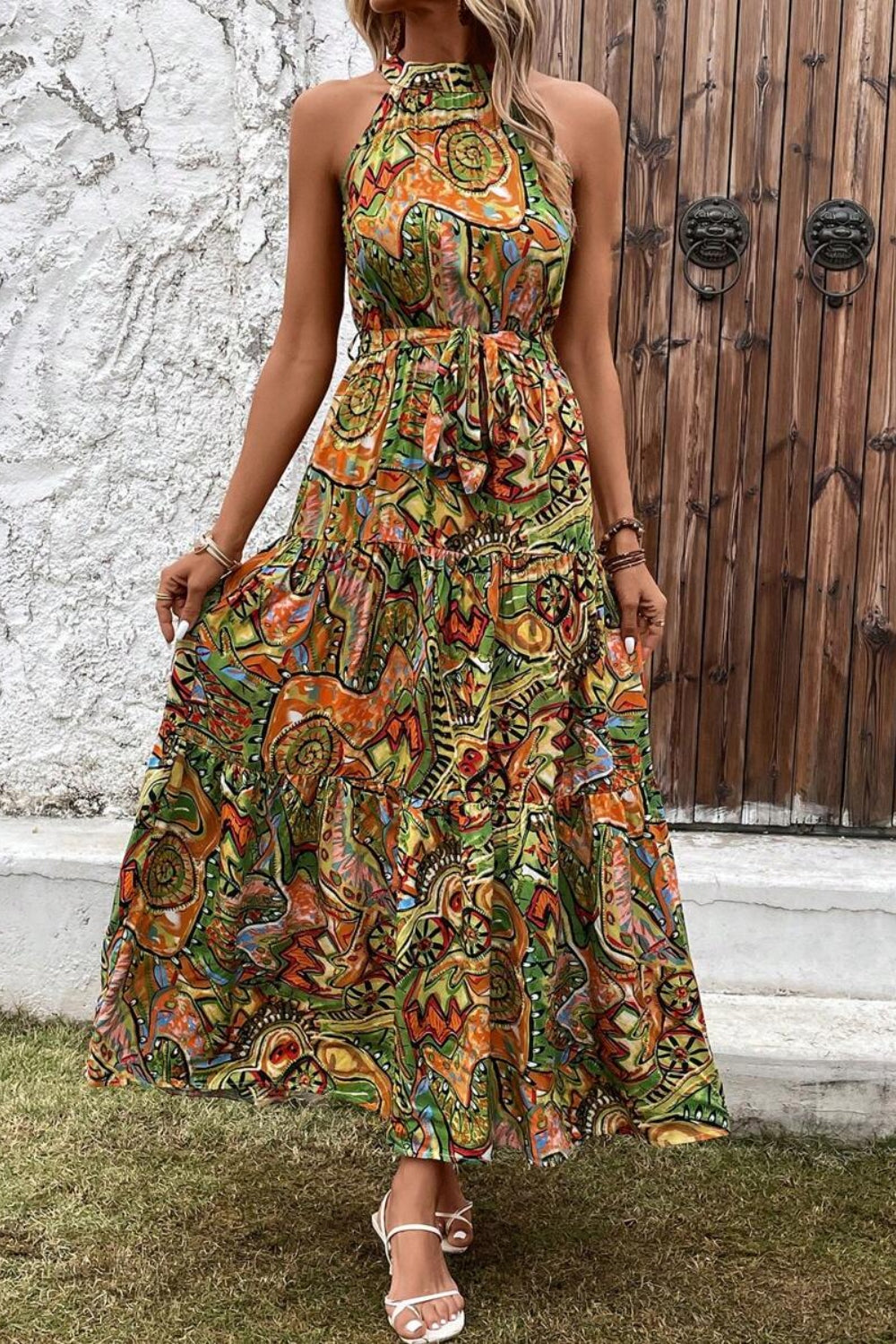 Elegant Floral Sleeveless Dress - A Summer Essential