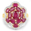 14K Yellow Gold Plated Genuine Ruby Engagement Ring