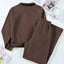 Collared Sweatshirt and High Waist Pants Active Set