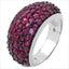 3.58 Carat Genuine Ruby & White Diamond Sterling Silver Ring