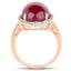 Bague cocktail en or rose 14K plaqué avec rubis et topaze blanche