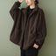 Manteau enveloppant en lambswool décontracté grande taille pour femmes