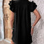 Robe Mini Élégante à Manches Courtes Volantes