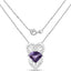 Pendentif en argent sterling en forme de cœur en améthyste véritable de 7,80 carats