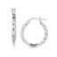 Boucles d'oreilles créoles petites en argent sterling plaqué rhodium (15 mm)