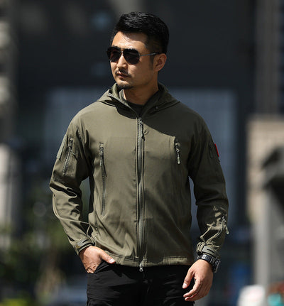 Chaqueta de Soft Shell Camuflaje Impermeable para Hombre