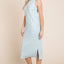 Robe midi sans manches en tricot côtelé pour femmes