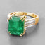 IGI Certified 8.49 Carat Zambian Emerald & Diamond 14K Gold Ring