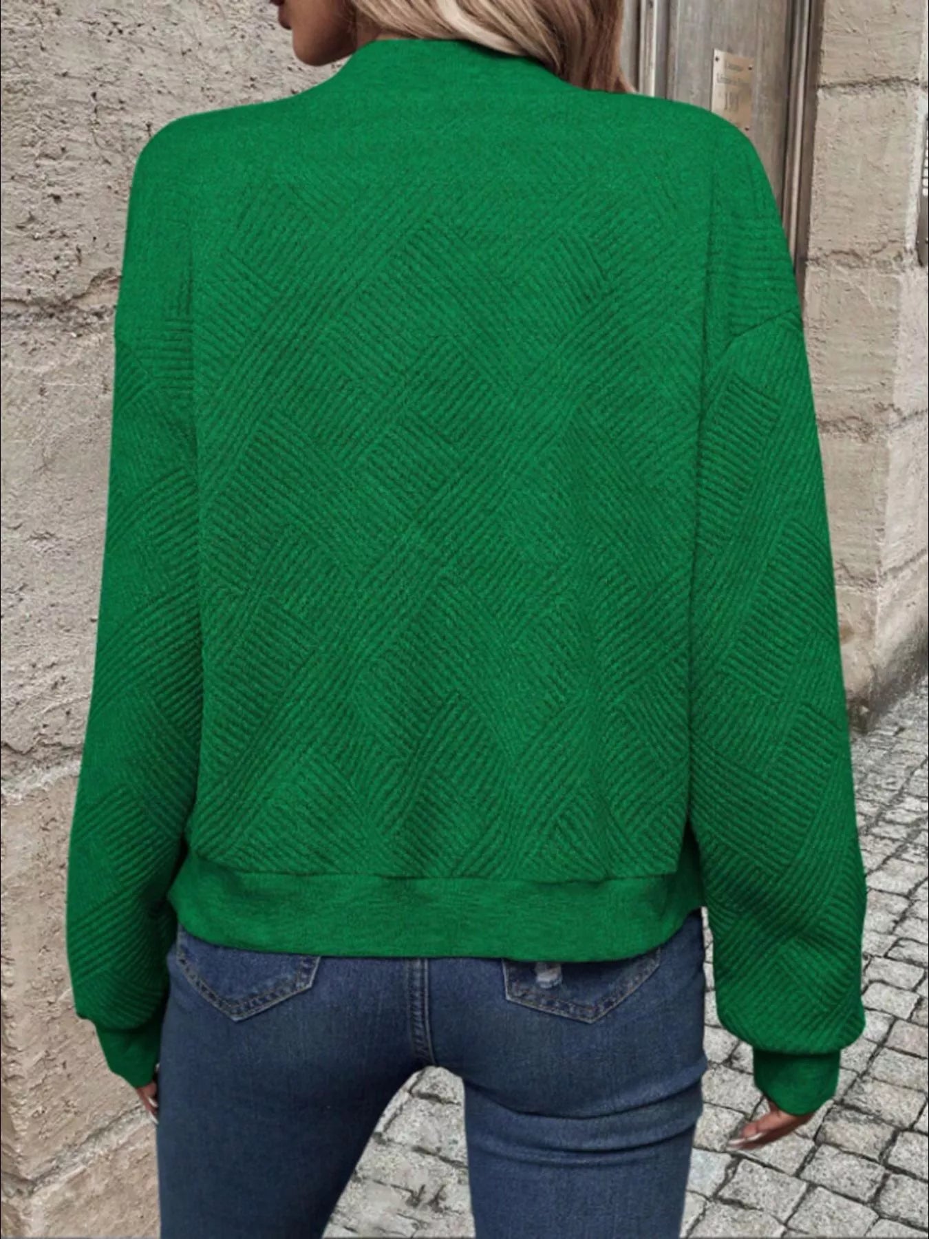 Veste Bomber à Fermeture Éclair Texturée