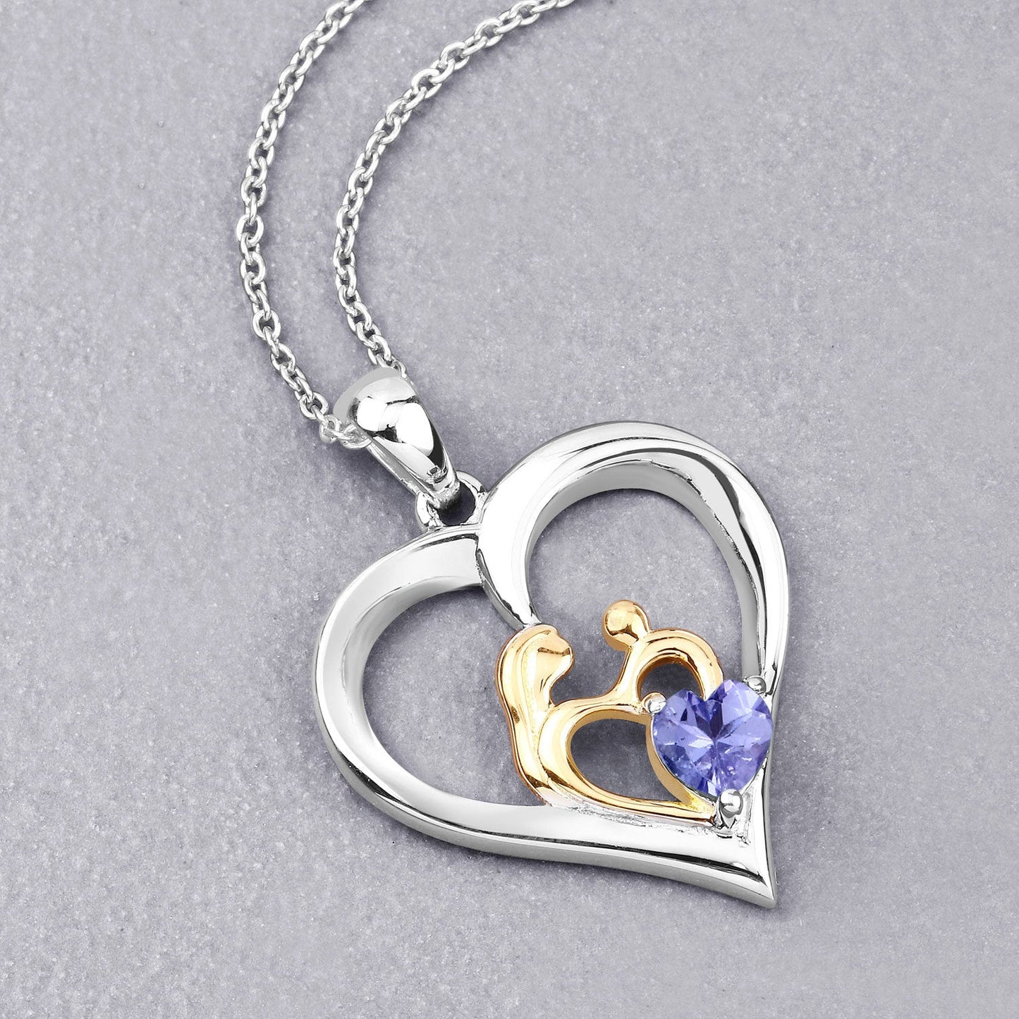 Colgante de Tanzanita Genuina de 0.45 Quilates en Plata Esterlina