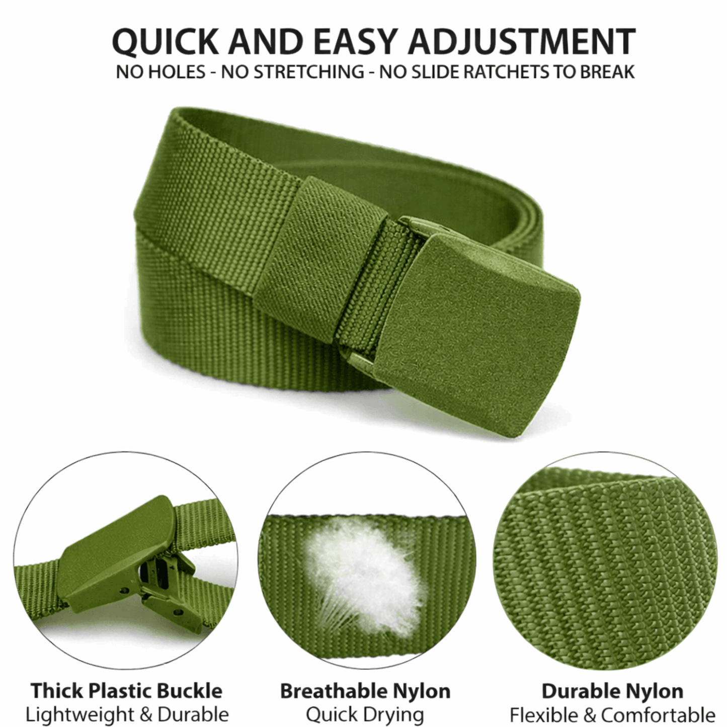 Cinturón Táctico Ajustable de Nylon XGear con Hebilla de Plástico