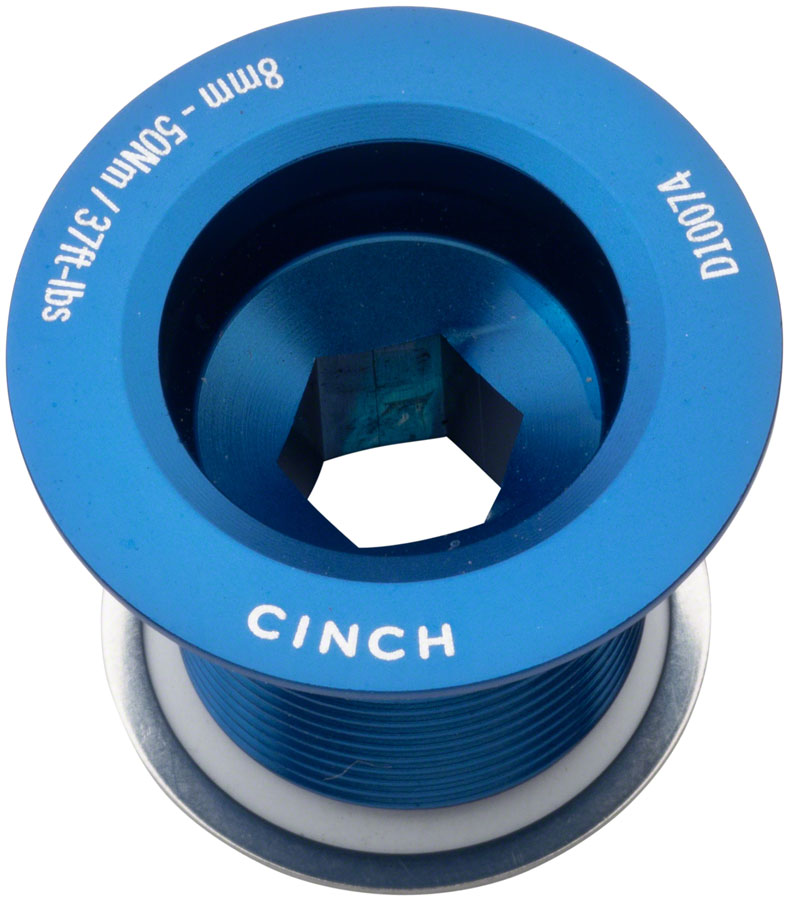 Perno de manivela RaceFace CINCH con arandela - NDS M18 azul brillante