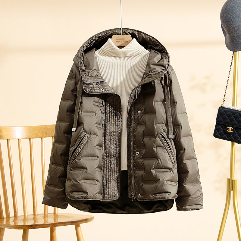 Veste en duvet blanc épais de luxe légère