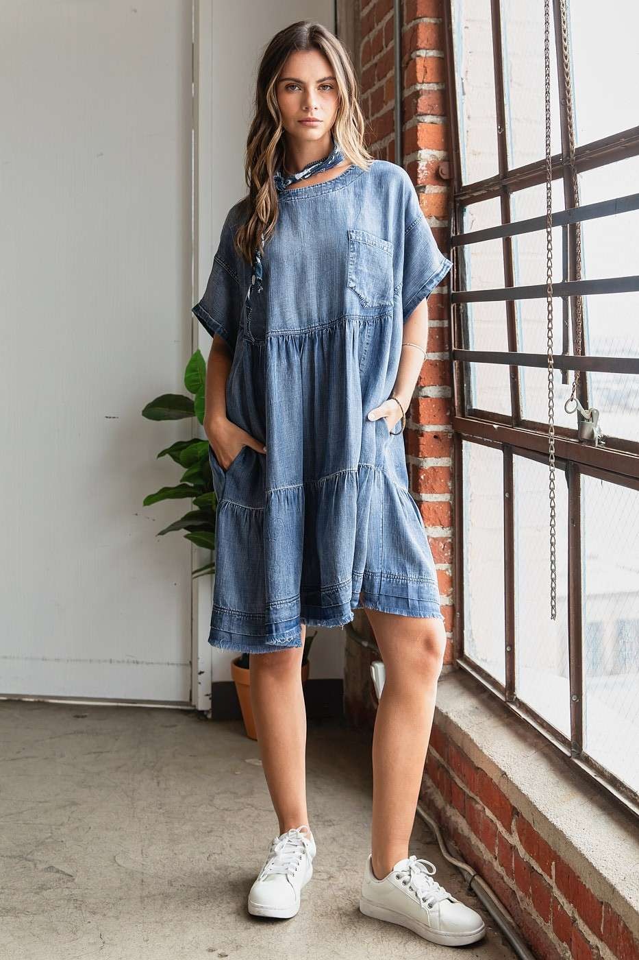 Robe Mini Surdimensionnée avec Design Boho pour Femmes