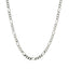 Cadena Figaro Sólida de Oro Blanco de 14k de 2.6mm