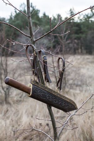 Handcrafted Viking Seax Knife with Premium Leather Sheath - Korvel