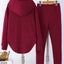 Textured Long Sleeve Hoodie and Pants Set