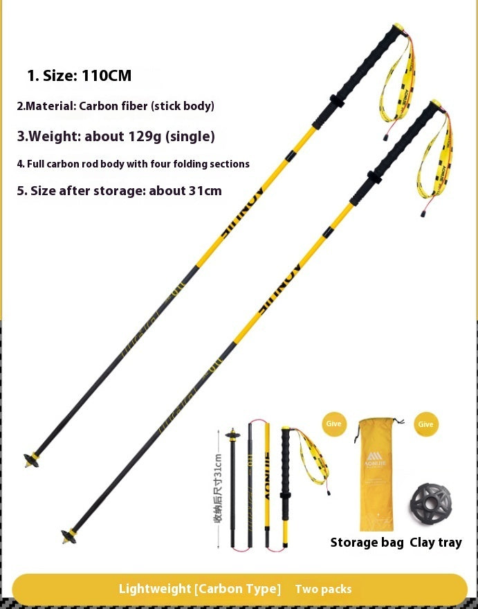 Premium Folding Carbon Trekking Poles for Outdoor Adventures