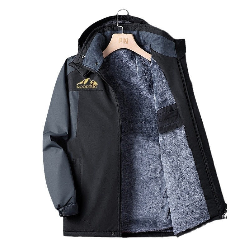 Men's Thick Velvet Waterproof Windproof Sport Jacket