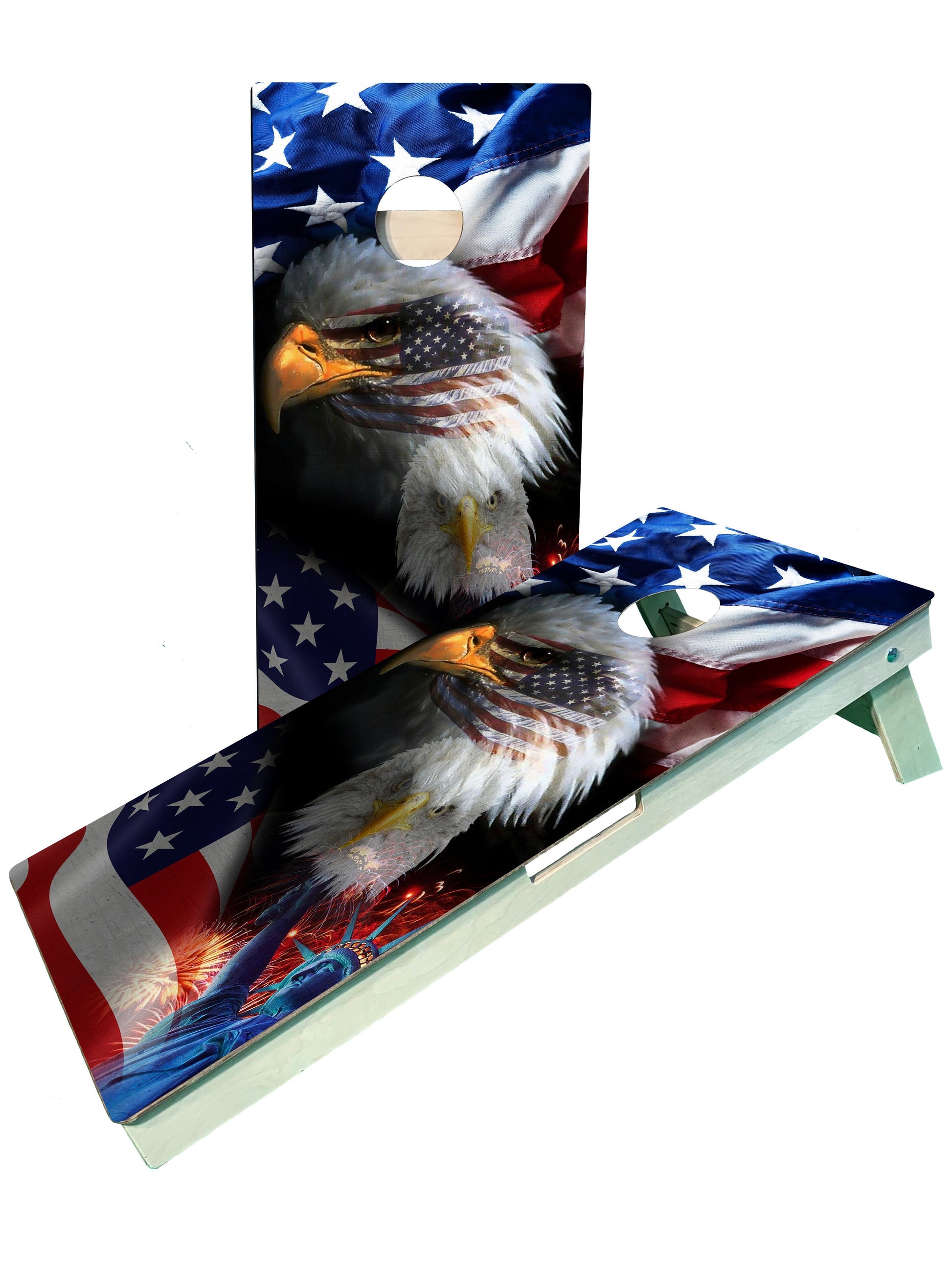 Premium Eagle American Flag Cornhole Boards - Ultimate Outdoor Fun - Korvel